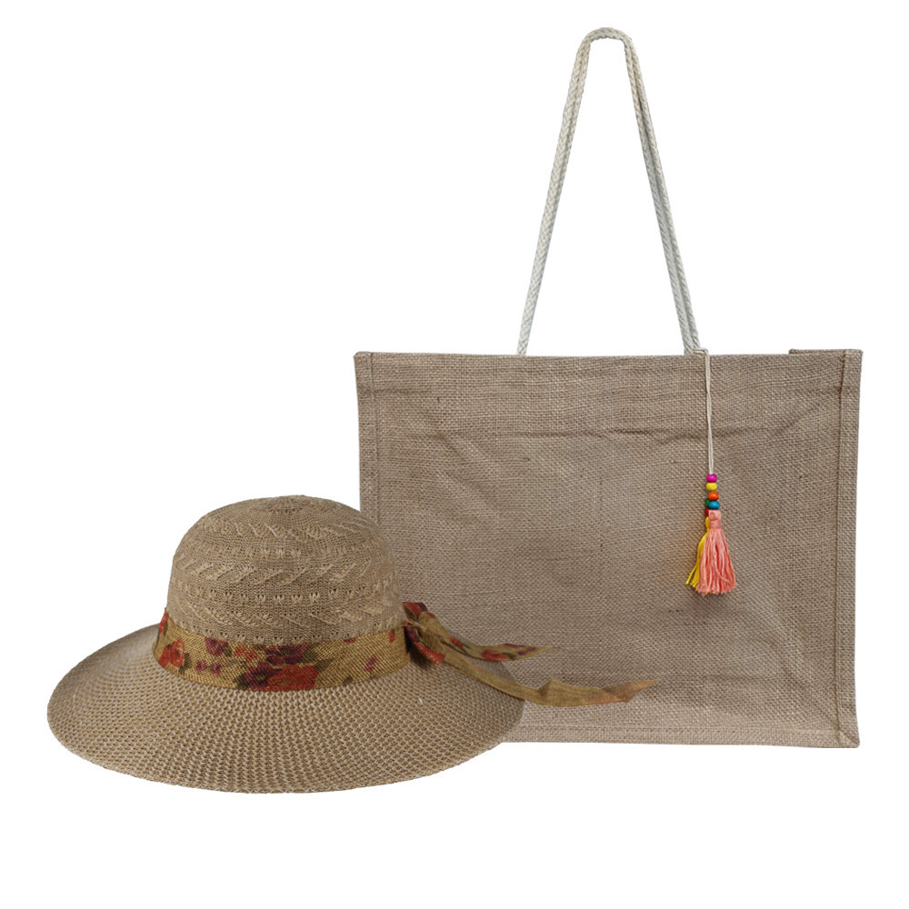Kit Chapeus Feminino De Praia E Bolsa Impermeavel De Palha - Piscina, Passeios Ao Ar Livre, Cruzeiro, Viagens em Oferta na Shopee
