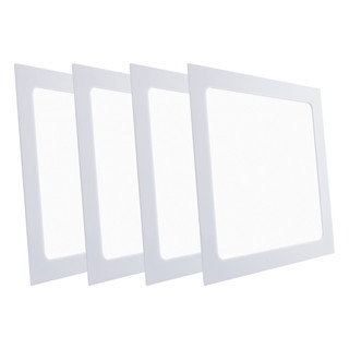 Kit 4 Painel Plafon Luminaria Quadrado Embutir Ultra Slim Led 18w Frio em Oferta na Shopee