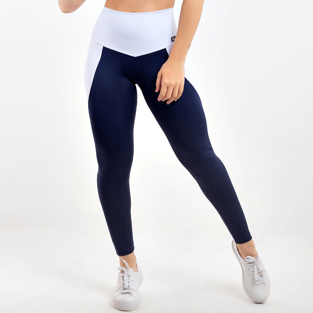 Calça Legging Fitness Zero Transparência Cintura Alta com Cós Duplo e Bolso - VIÉRE