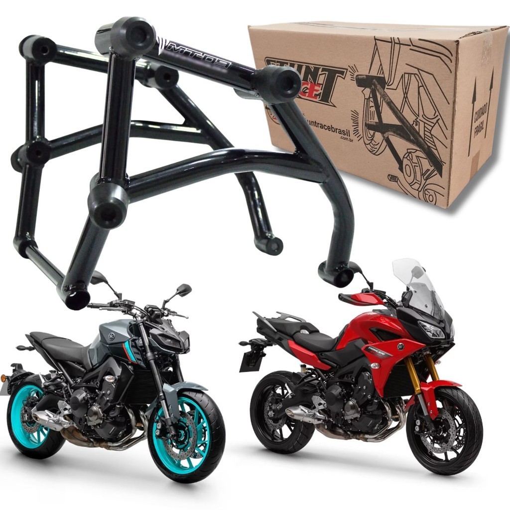 Protetor Motor Stunt Race Mt09 Mt 09 Tracer 900 Preto Brilho