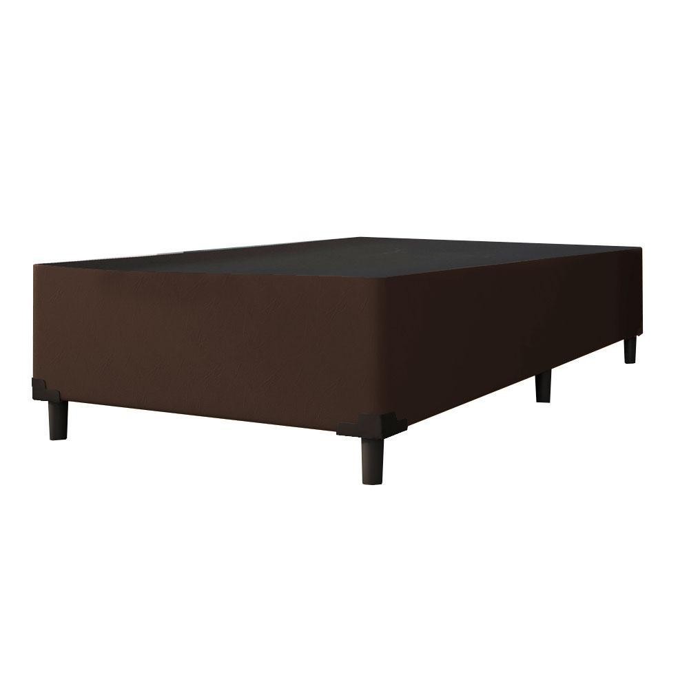 Cama Box Solteiro 0,88m E 38cm De Altura Suede Prince Marrom - Home & Living