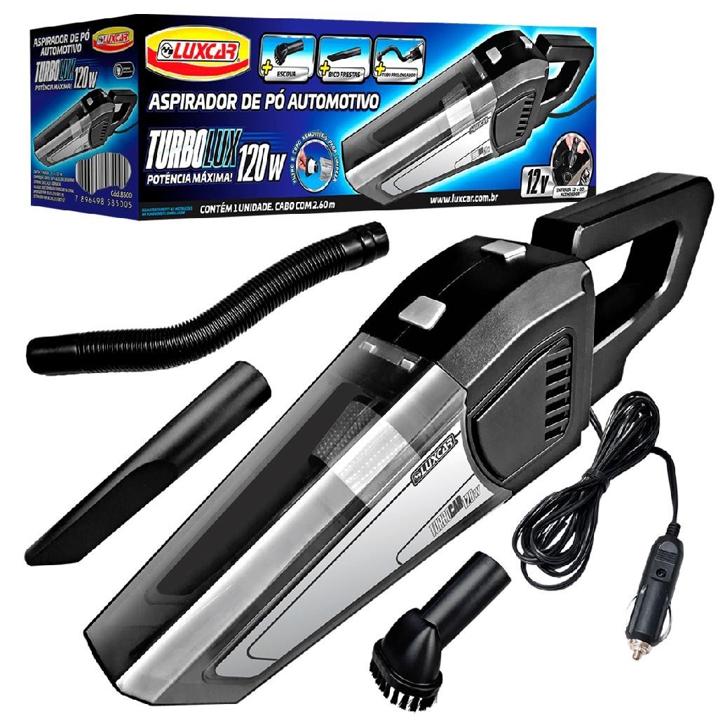 Aspirador Automotivo De Pó Potente Turbo Limpeza Sujeira Tomada Veicular 120w 12v Carro Caminhonete