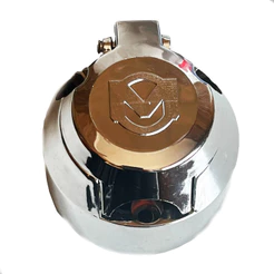 Tomada Fêmea Plastico Aluminio Cromada 6 Polos Para Engate Reboque Universal TODOS Mult Engates