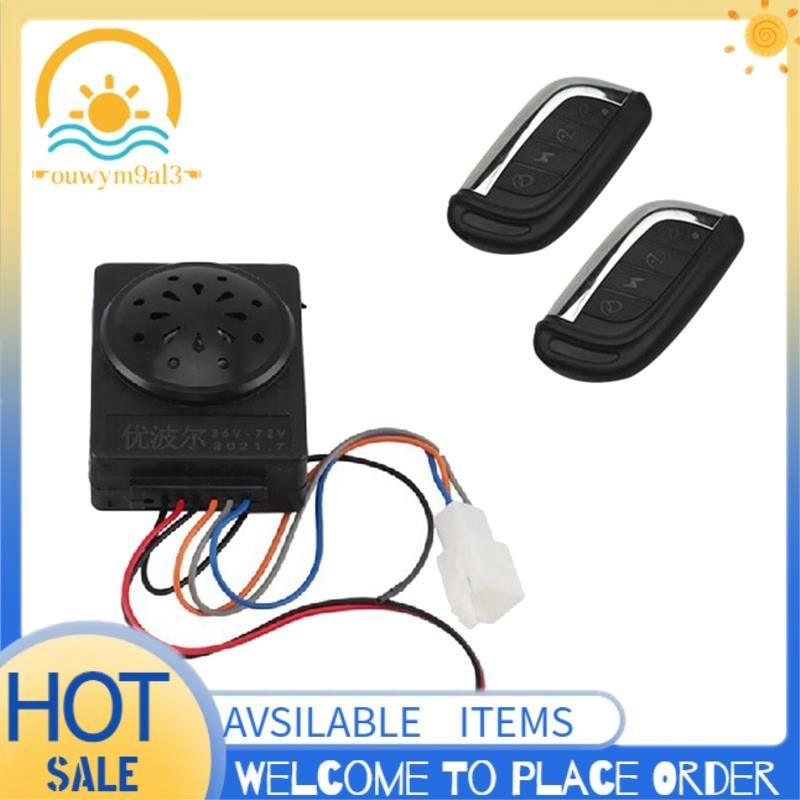 36V-72V Sistema De Alarme Elétrico De Scooter De Segurança Com Controle Remoto Duplo Acessórios Bicicleta À Prova D'água