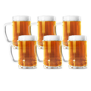 Kit 6 Caneca de Chopp e Cerveja Vidro 400 ml