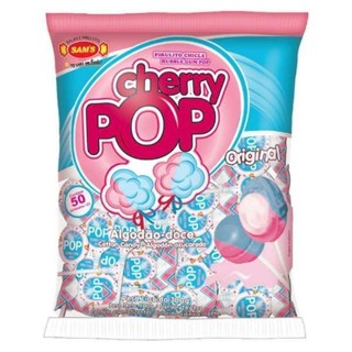 PIRULITO CHERRY POP C/ 50 UNID ALGODÃO DOCE
