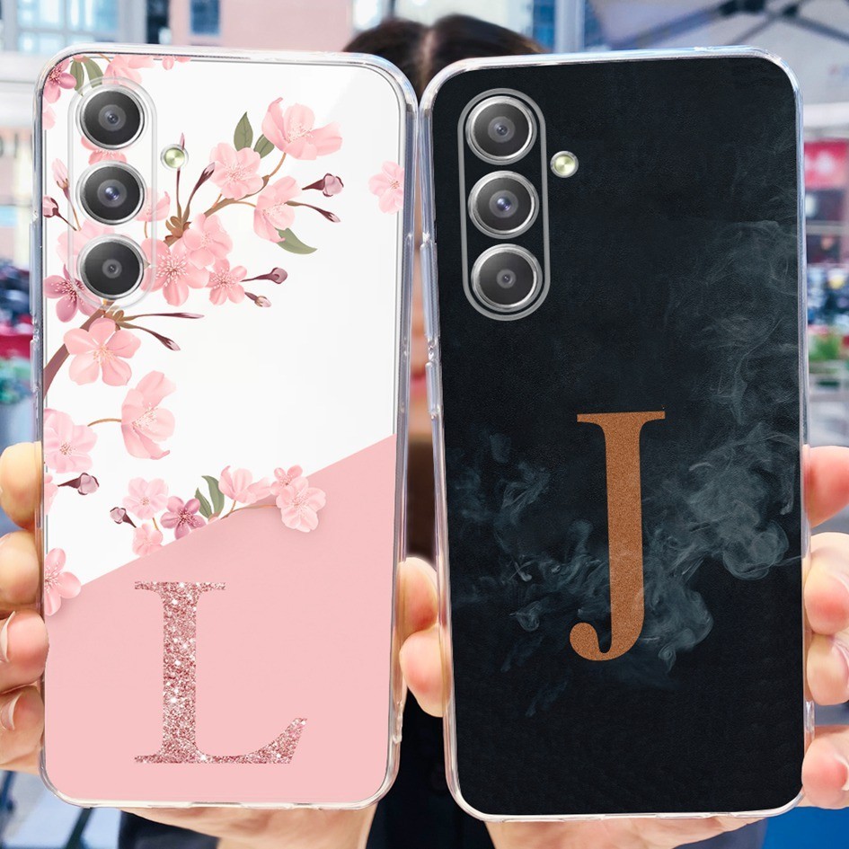 Para Samsung Galaxy A15 Case SM-A155F A155M Capa Cartas De Moda Com Flores Soft TPU Transparente A15 5G 4G Bumper em Oferta na Shopee