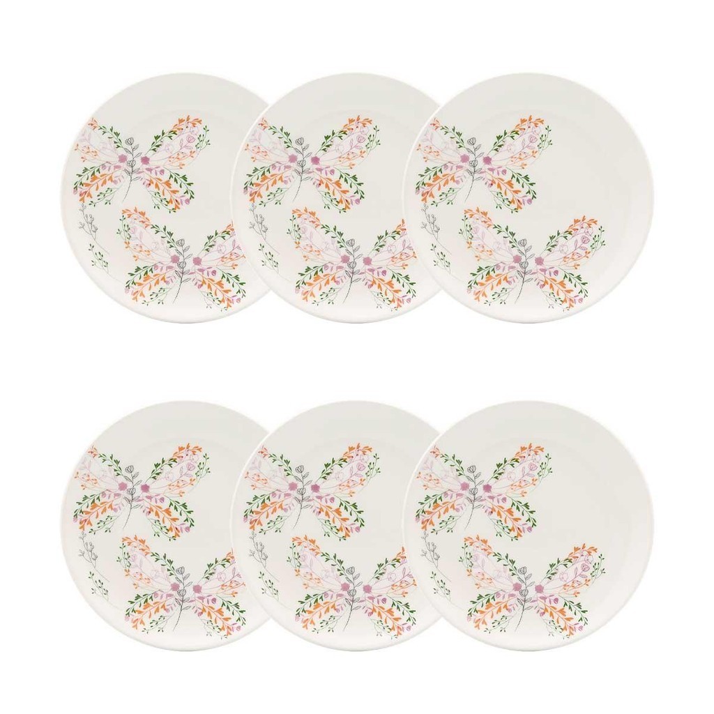 Jogo De 6 Pratos Sobremesa 20 Cm Oxford Unni Jardim Secreto em Oferta na Shopee