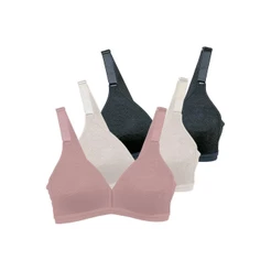 Kit com 3 Sutiãs sem Aro e sem Bojo Olimpo Demillus 61019 Colorido