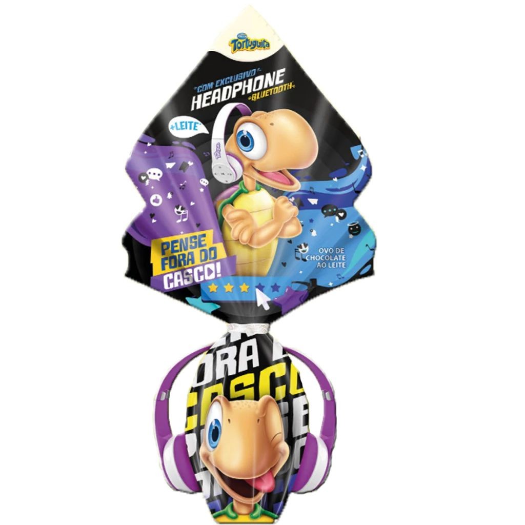 Ovo De Páscoa Tortuguita Headphone Chocolate Ao Leite Arcor 100g