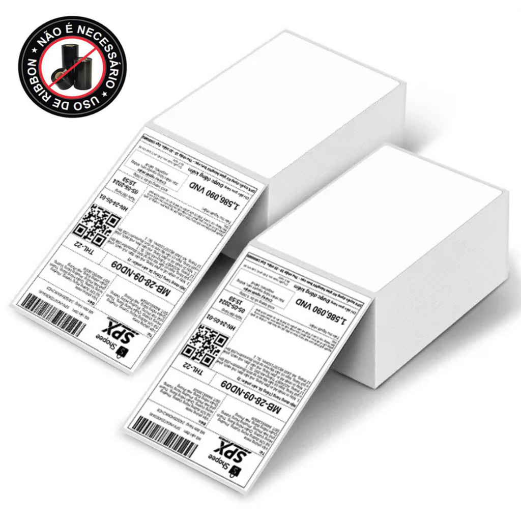 Etiquetas Térmicas 10x15 Cm 100X150 mm Formato Resma 500, 1.000, 2.000 Folhas E-commerce Serrilha