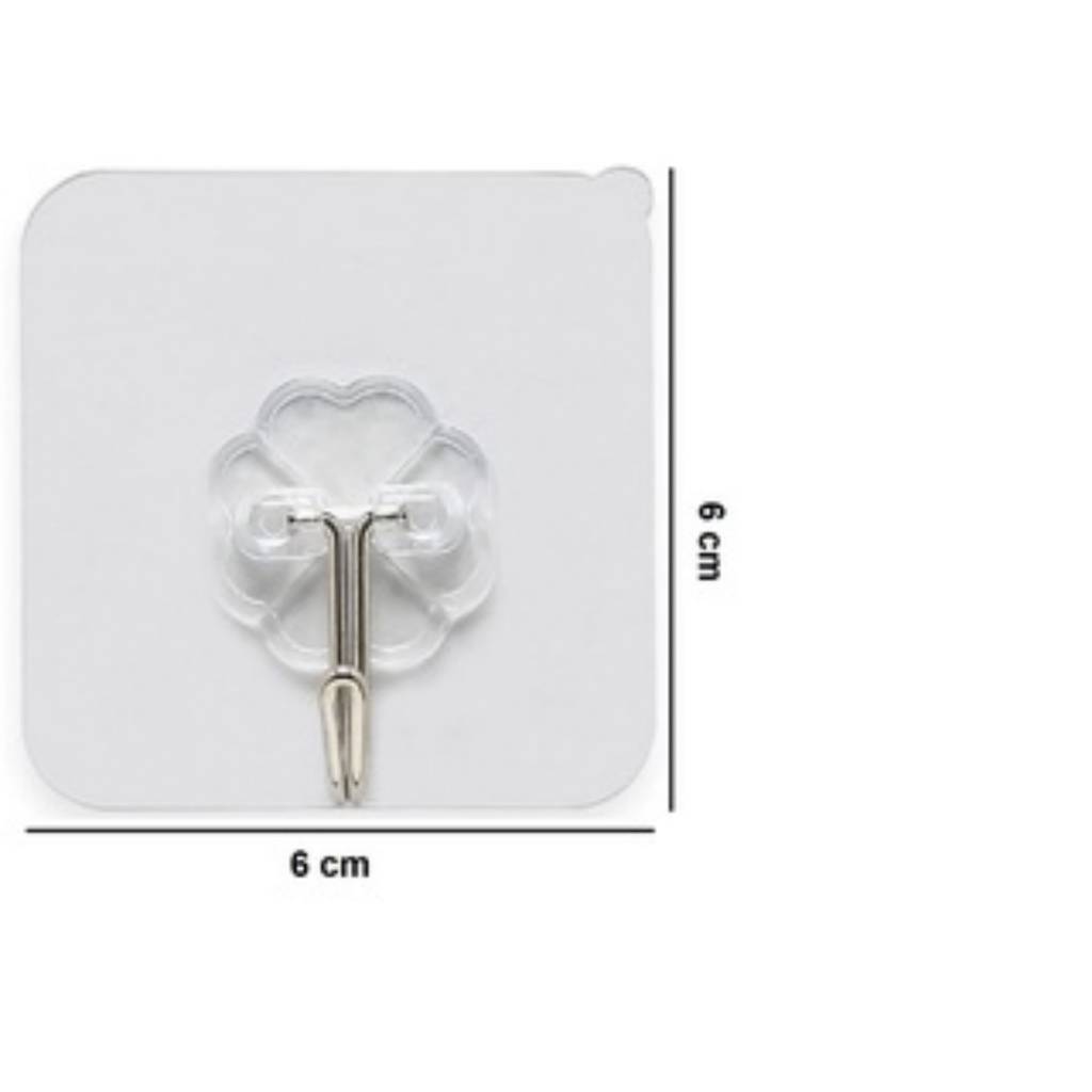 15 Kit Ganchos Adesivo Parede Super Aderência - Transparente