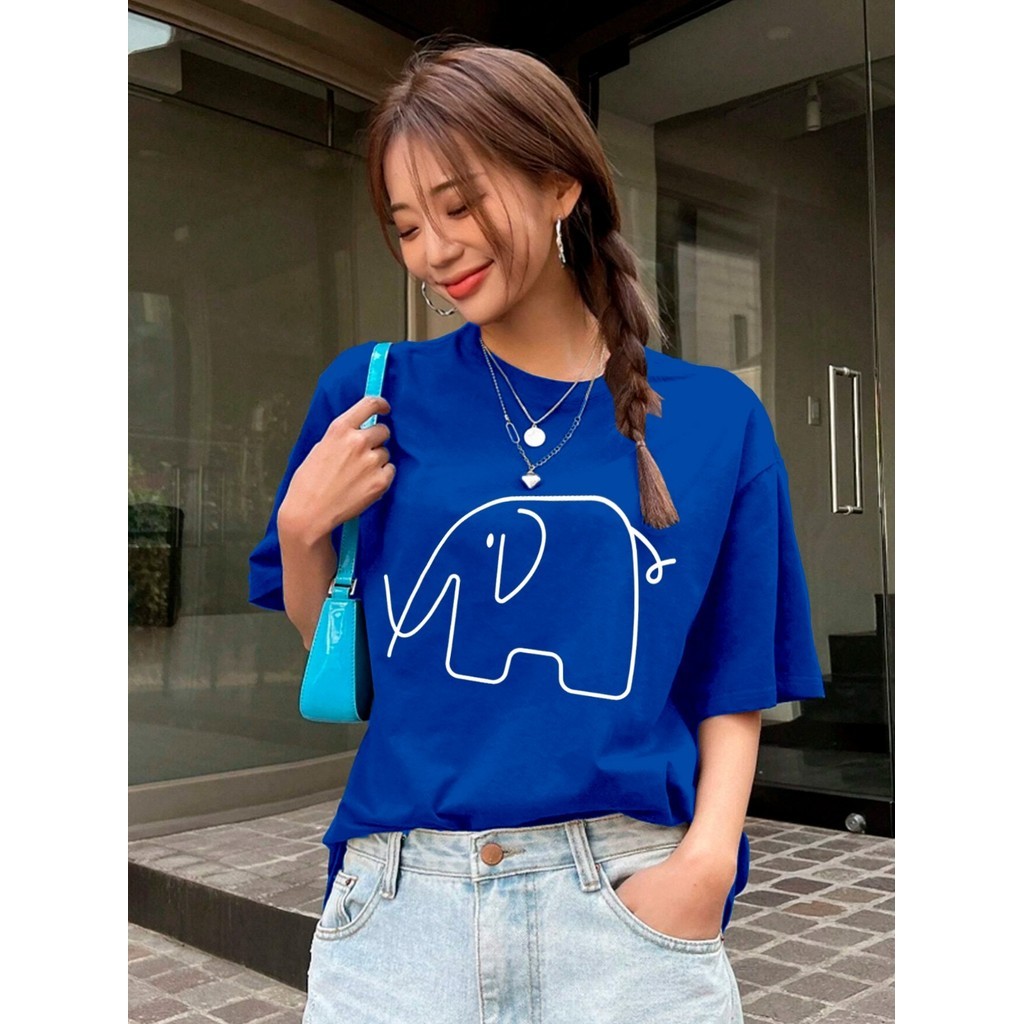 Camiseta Oversized Feminina Larga Academia Camisa Confortável Manga Curta Tecido Confortável Estampa