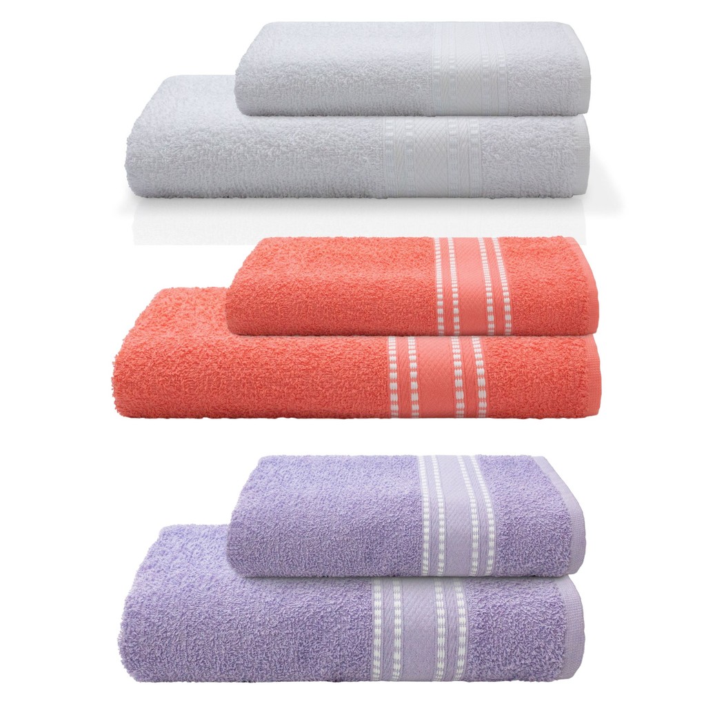 Jogo de Toalhas 4 peças Banho 62x120cm + Rosto - Linea Camesa em Oferta na Shopee