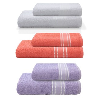 Jogo de Toalhas 4 peças Banho 62x120cm + Rosto - Linea Camesa em Oferta na Shopee