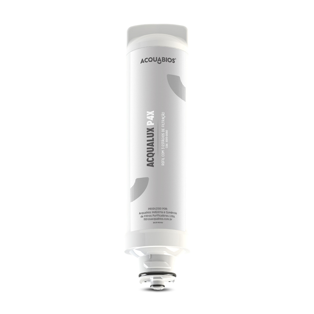 Refil Filtro De Água Acqualux P4X Acquabios 1005-0080 (Compatível Eletrolux), Refil Filtro Purificador De Água, Branco,