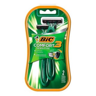 Aparelho De Barbear Bic Comfort3 Sensitive 2un em Oferta na Shopee