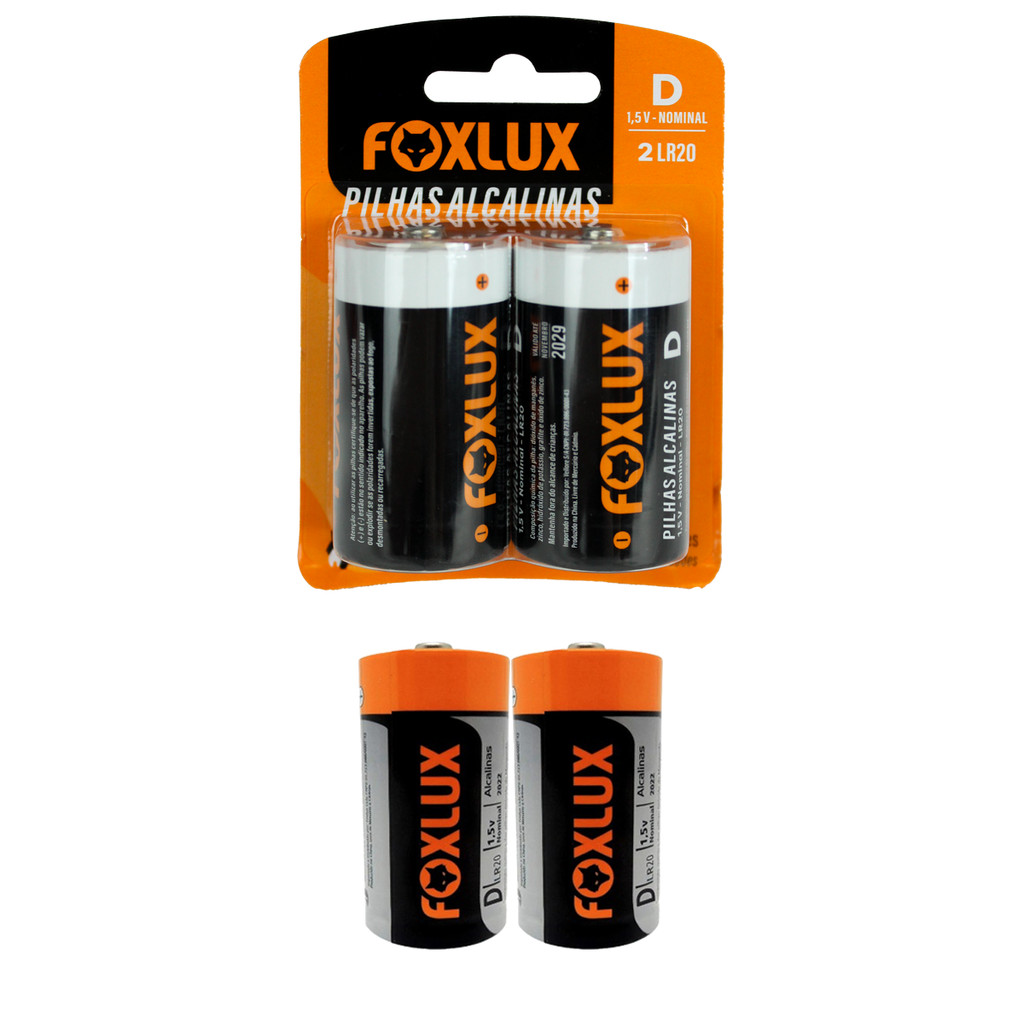 Kit 4 Pilha Alcalina Grande D Foxlux - Home Appliances