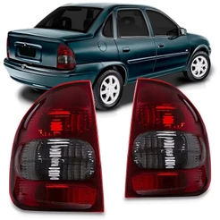 Par Lanterna Traseira Corsa Sedan Classic 2000 a 2010 Fumê