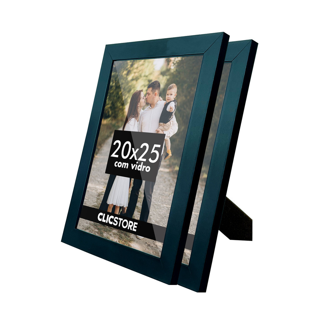 Kit 2 Porta Retrato 20x25 Com Vidro Quadro Gravata Imagem Decoração Aparador