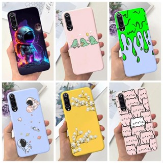 Xiaomi Mi 9 SE Estojo Estética Flores De Gato Bonitas Pintadas Em Silicone Macio Capa À Prova De Choque Pára-Choques Da Telefônico