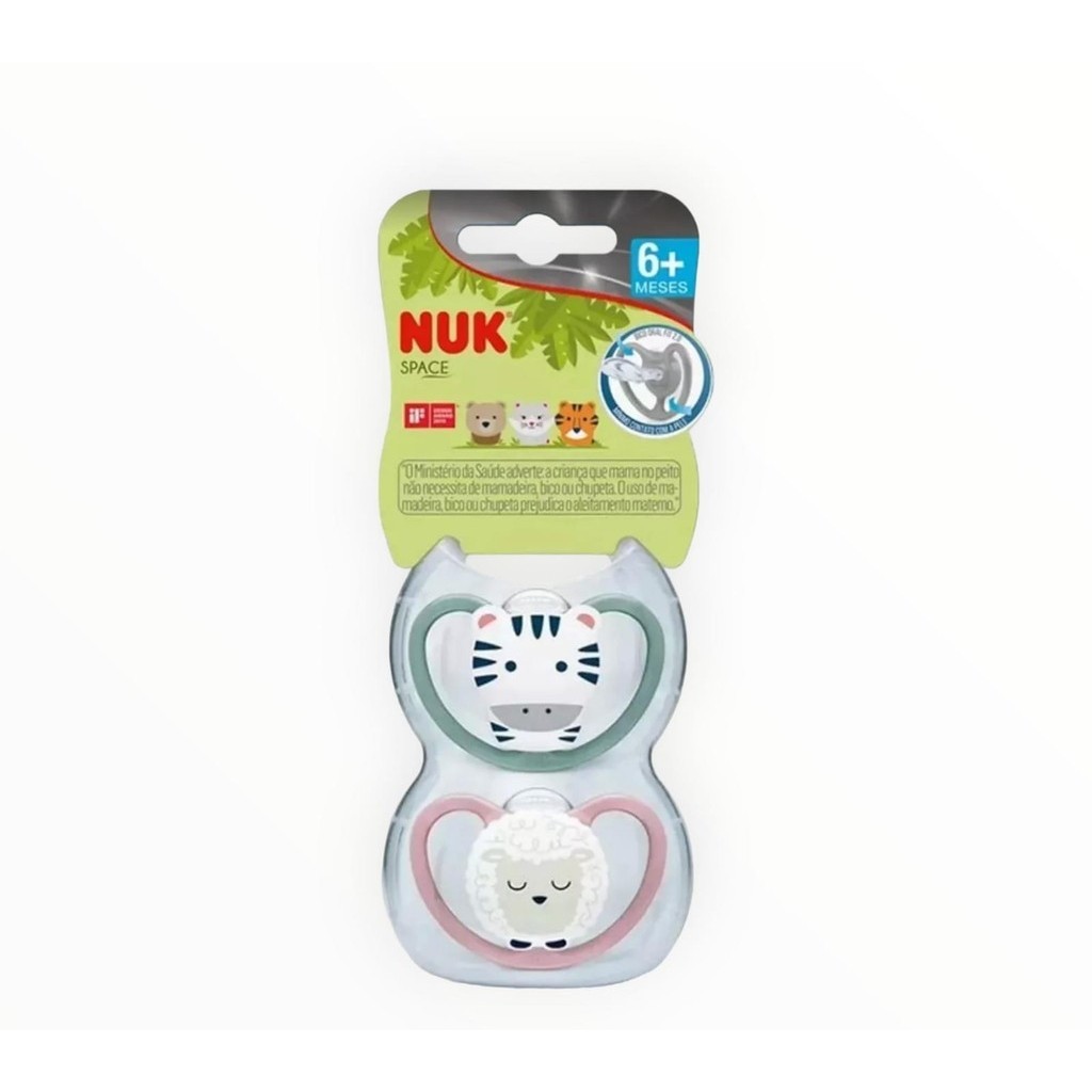 Kit 2 Chupetas Nuk 6+ Meses Animaizinhos Menina