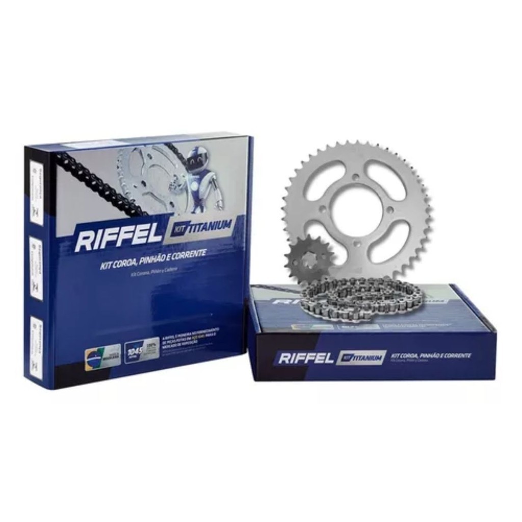 KIT TRANSMISSAO RELAÇÃO SUZUKI YES125 TITANIUM RIFFEL 71780