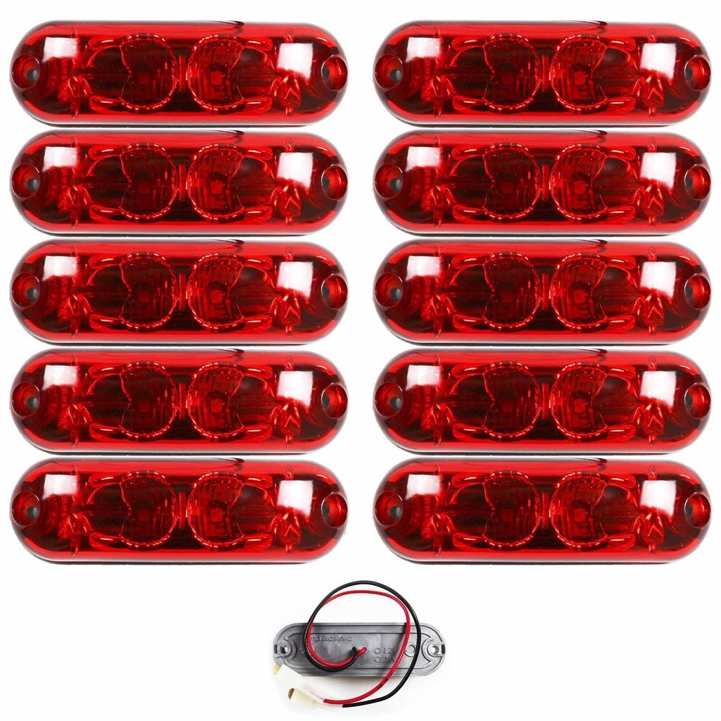 10 Lanterna Ônibus Caminhão Vigia Teto Cromada 2 LED 24 Volts VM
