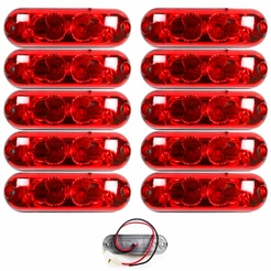 10 Lanterna Ônibus Caminhão Vigia Teto Cromada 2 LED 24 Volts VM