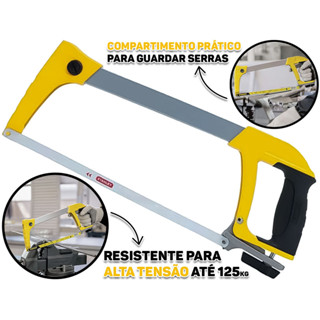 Arco De Serra Alta Tensão Pro Ajustável 12 Polegadas Punho Emborrachado Stanley Profissional Lâmina em Oferta na Shopee