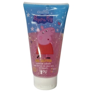 Gel Glitter Corpo e Cabelo Com Extrato de Aloe Vera Vegano Peppa Pig Griffus 150g em Oferta na Shopee