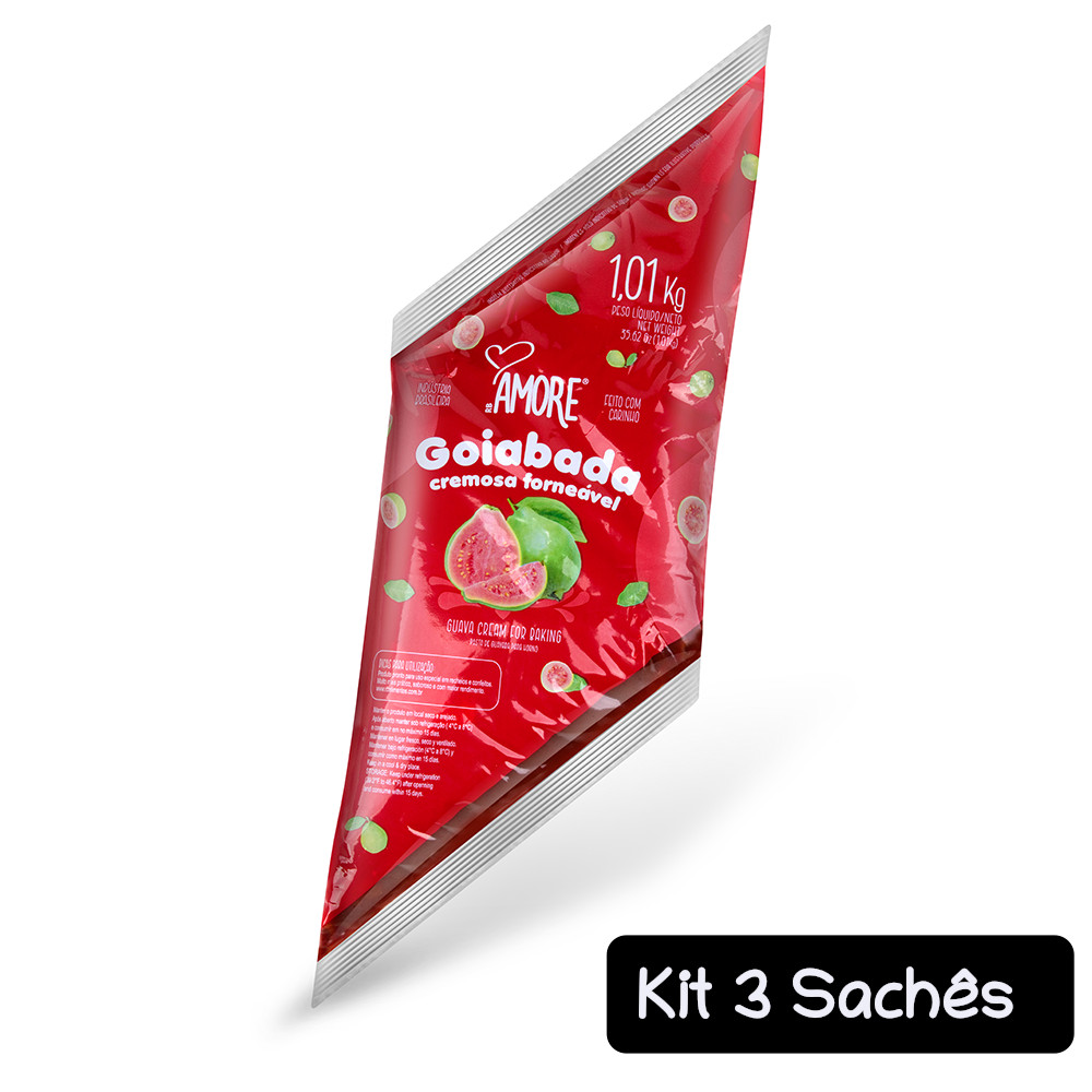 Kit 3 Goiabada Cremosa Forneavel Bisnaga 1,01 Kg Recheio em Oferta na Shopee