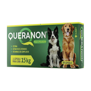 Queranon 15kg 30 Capsulas Pelo e Pelagem 1 Comp a Cada 15 kg Cães e Gatos em Oferta na Shopee