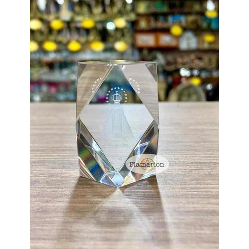 Pedra Cristal Lapidado Mini Nossa Senhora Aparecida 3cm