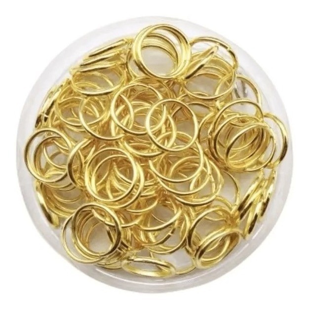 Argola Elo Metal P/ Chaveiro 10mm - Dourado - Aprox. 100pçs em Oferta na Shopee