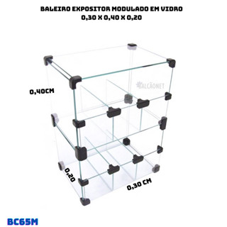 Baleiro Expositor Modulado em Vidro - 0,30 x 0,40 x 0,20 em Oferta na Shopee