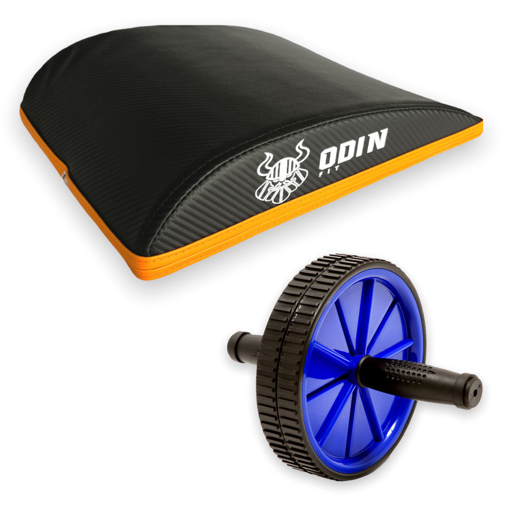 Kit Roda abdominal e Almofada Abmat Apoio Lombar Odin Fit em Oferta na Shopee