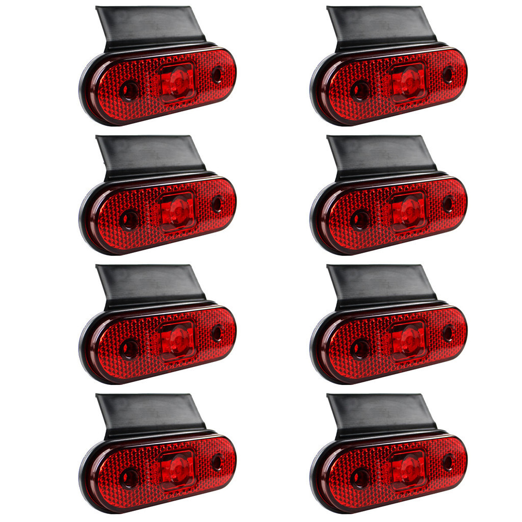 8 Lanterna Lateral Caminhão Carreta Facchini LED VM +Suporte