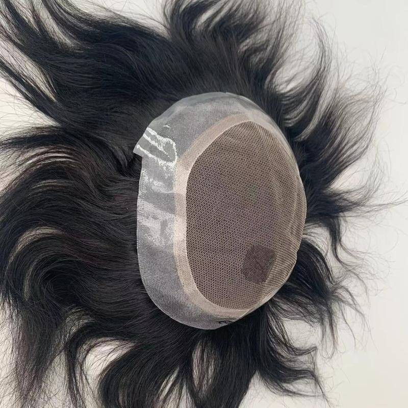 Renda Australiana Com Perucas Masculinas Transparentes Pu Duráveis Respiráveis 100 % Cabelos Humanos Cabeleira Natural De 6 " Cabelo Invisível Substituição De Linha De Visual Liso
