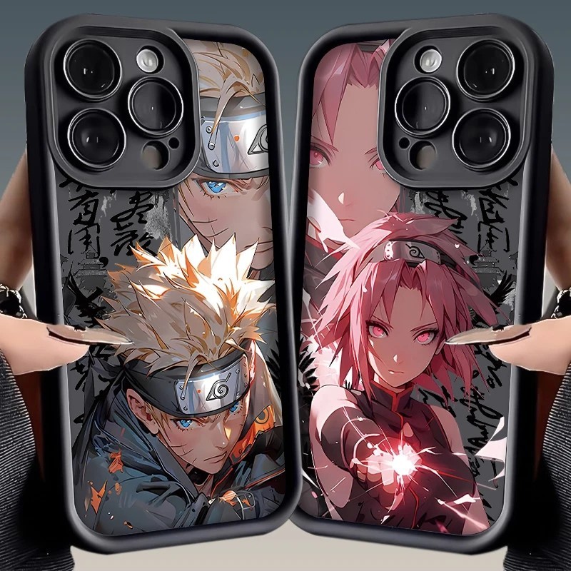 Capa De Silicone Líquido Macio Para Telefone Samsung Galaxy A05 A54 A05S A14 A34 A13 A23 A33 A53 A73 A32 A52 A52S A15 A35 A55 NARUTO Vortex Anime