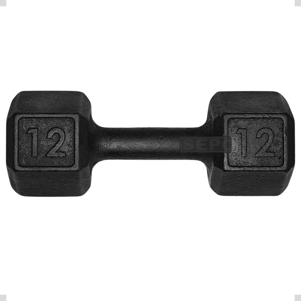Halter 12 Kg Un Musculação sextavado preto ferro Exercícios Treino casa Academia Hexagonal Unidade
