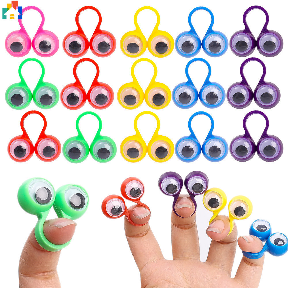 10-20Pcs Creative Active Eye Ring Crianças Anel De Olhos Criativo Jogo Ativo Adereços De Para Pais E Filhos/Práticos Frios Anéis De Dedo Em Forma De Brinquedos Presentes De Festa De Personalidade