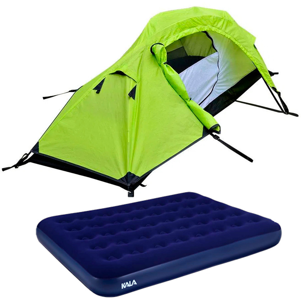 Barraca de Camping Windy NTK 1 pessoa e coluna d'água de 2500mm + Colchão Casal Inflavel Kala