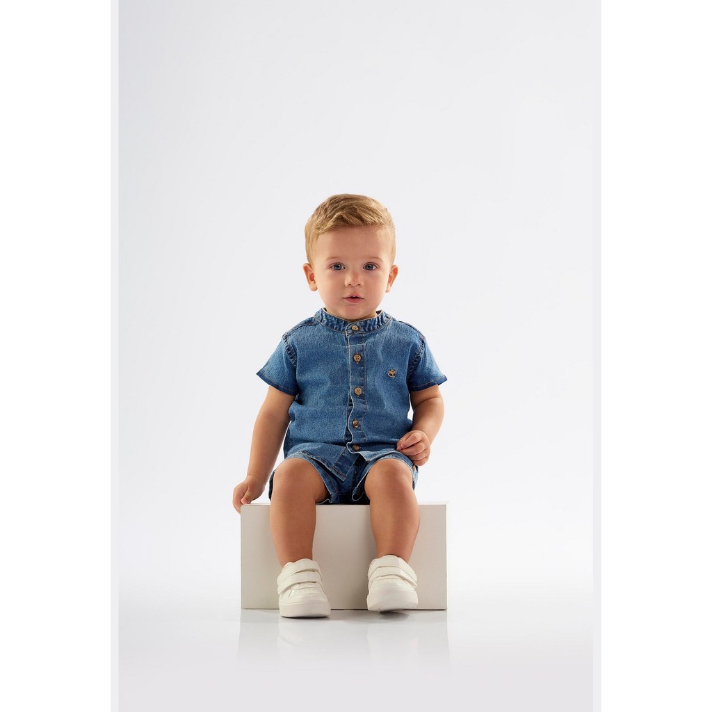 Conjunto Infantil com Camisa e Bermuda em Jeans Up Baby - Baby & Kids Fashion