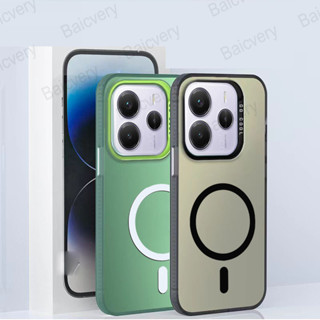 Invólucro Para Xiaomi Redmi Note 14 4G 5G Capa Fosca Colorida Com Adesivo Magnético em Oferta na Shopee