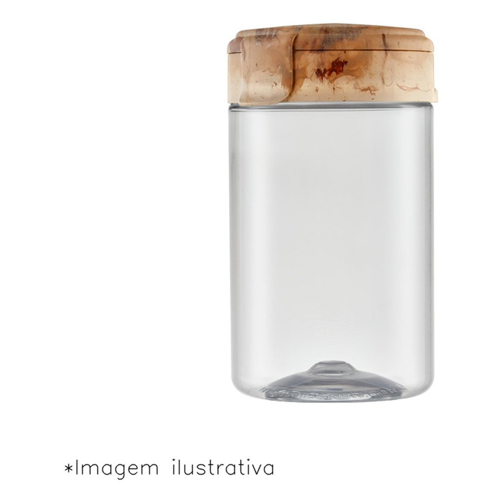kit 2 Pote plástico bege travertino 1,5 litros Bandeirante
