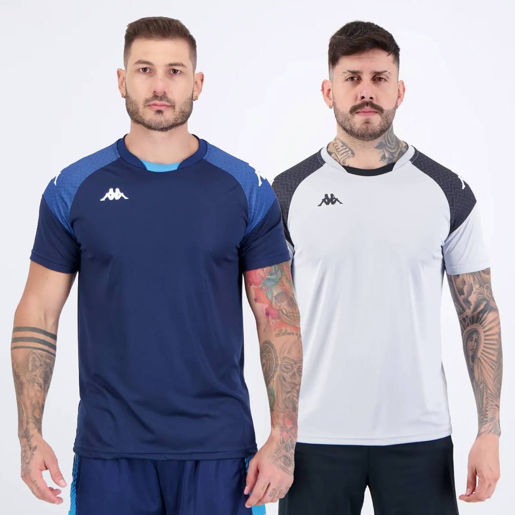 Kit 2 Camisas Kappa Sammy Cinza e Marinho