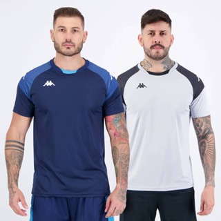 Kit 2 Camisas Kappa Sammy Cinza e Marinho em Oferta na Shopee