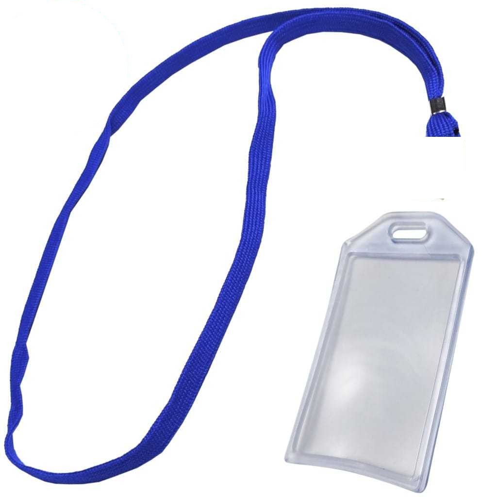 Kit 12 Porta Crachá Com Cordão Ultra resistente estudantePorta Cartão Transparente Dupla Face Vertical