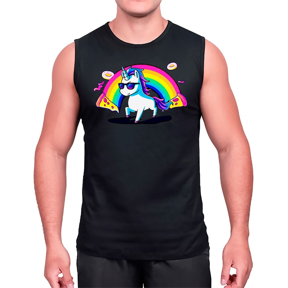 Regata  Estampa Unicornio Pizza Ócilos Unisex Algodão Camiseta Básica Lisa Cavada - Envio Imediato